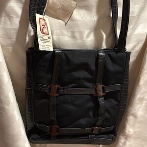 Park Avenue International Leather / fabric large black bag